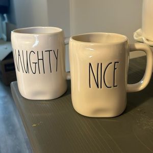 Rae Dunn Naughty and Nice Mug set